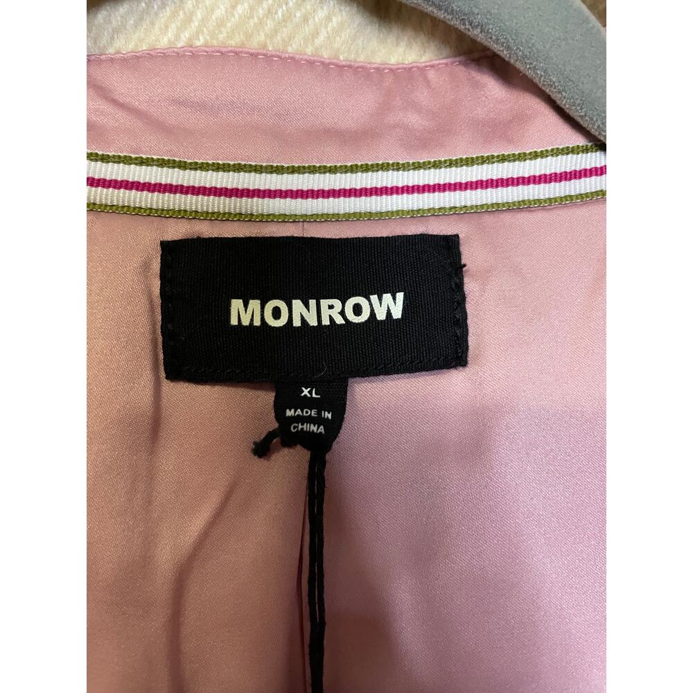 Monrow Plaid Flannel Shacket Jacket Size XL Fuchsia, Natural, Cream - Picture 2 of 5